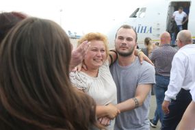 Meeting of Ukrainian political prisoners at the Boryspil airport