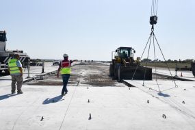 Repair work on the runway