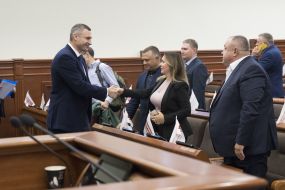 Vitali Klitschko and members of the Kyiv City Council