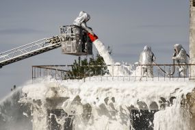Тушение пожара во время тактико-специальных учений