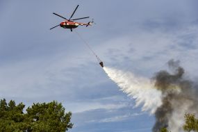 Тушение пожара во время тактико-специальных учений