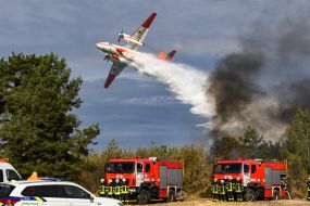 Тушение пожара во время тактико-специальных учений