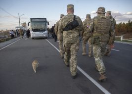 Cat at the checkpoint "Stanytsya Luhanska"