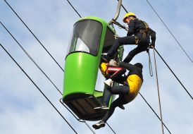 Учения по спасению пострадавших с высоты