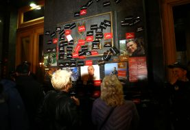 Stickers on the Presidential Office building