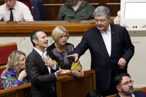 Svyatoslav Vakarchuk, Iryna Herashchenko and Petro Poroshenko