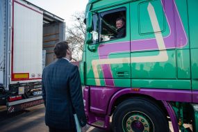 Alexey Goncharuk communicates with the driver
