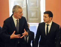 Volodymyr Zelenskiy and Jens Stoltenberg