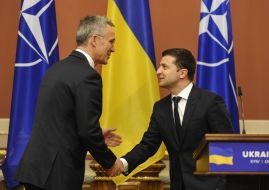 Volodymyr Zelenskiy and Jens Stoltenberg