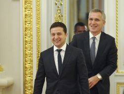 Volodymyr Zelenskiy and Jens Stoltenberg