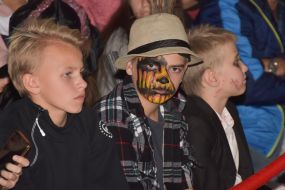 Children in Halloween costumes