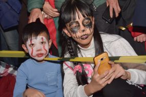 Children in Halloween costumes