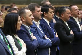 Iryna Borzova, Pavlo Sushko, Oleksandr Korniyenko and Dmytro Razumkov