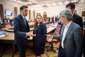 Oleksiy Honcharuk, Oksana Markarova, Oleksandr Tkachenko