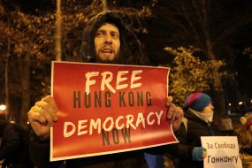 Акция “Освободи Гонконг” возле посольства Китая в Киеве