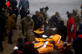 Rescue operation to evacuate the crew of the Delphi tanker