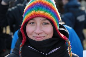 Участница марша памяти трансгендерных людей