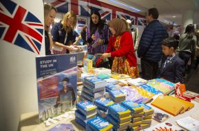Counter with national products from the British Embassy