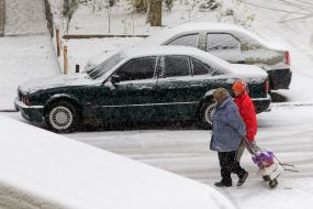 The first snow in Uzhgorod