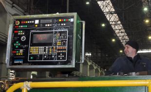 Worker in a turbine shop of JSC "Turboatom"