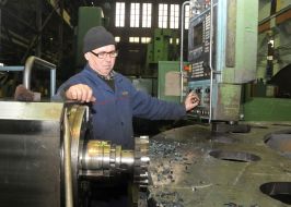 Worker in a turbine shop of JSC "Turboatom"
