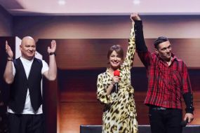 Yevhen Koshovyy, Olena Kravets and Oleksandr Usik
