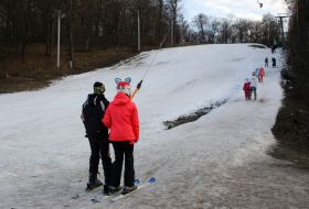 Лыжная горка в Голосеево