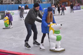 Люди катаються на коньках