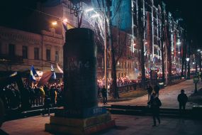 Participants of the torchlight procession