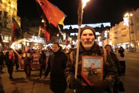Participants of the torchlight procession