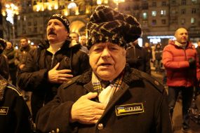 Participants of the torchlight procession