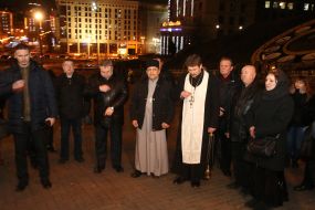 Participants panachida for Artem Miroshnichenko