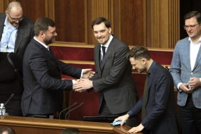 Oleksandr Korniyenko, Oleksiy Honcharuk, Dmytro Dubilet  and Dmytro Kuleba