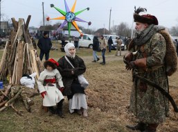 Participants of reconstruction in historical costumes