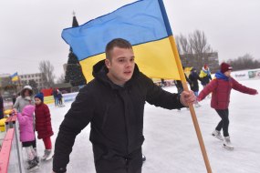 Участник флешмоба на катке