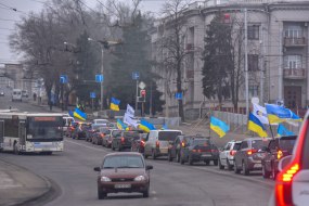 Автопробег, приуроченный ко Дню Соборности в Запорожье