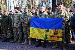 Funeral memorial service for the dead at the Donetsk airport