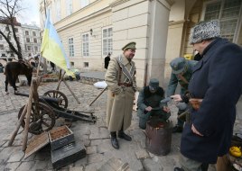 Theatrical historical reconstruction of the Fight for the Kruty Station in Lviv