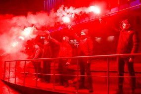A torchlight walk in honor of the Kruty Heroes