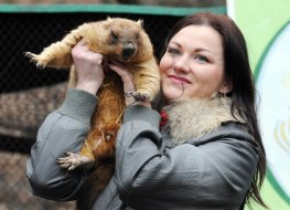 Nadezhda Tokarskaya and marmot Timka