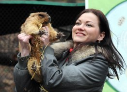 Nadezhda Tokarskaya and marmot Timka