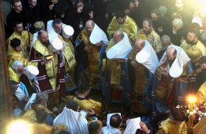 Participants of the prayer service on the occasion of the first anniversary of Epiphany's enthronement