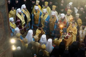 Participants of the prayer service on the occasion of the first anniversary of Epiphany's enthronement