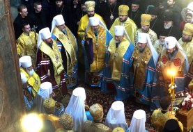Participants of the prayer service on the occasion of the first anniversary of Epiphany's enthronement