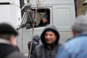 A protest action by truckers and carriers