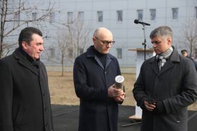 Oleksiy Danilov,  Yevheniy Dykhne and Vadym Prystayko