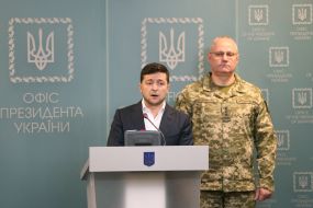 Volodymyr Zelenskyy  and  Ruslan Khomchak
