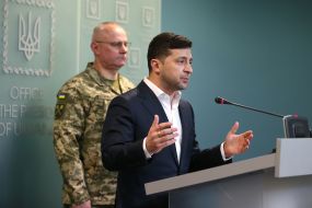 Volodymyr Zelenskyy  and  Ruslan Khomchak