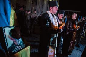 Farewell ceremony with the deceased in the Donbass military Maxim Htalbum