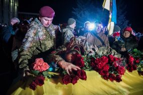 Farewell ceremony with the deceased in the Donbass military Maxim Htalbum
